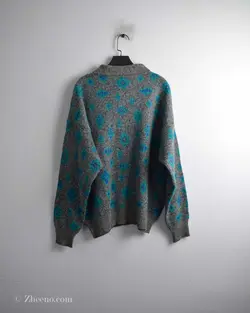 بافت وینتیج طوسی آبی