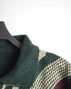 بافت وینتیج یشمی دکمه دار