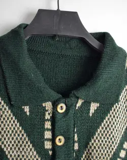 بافت وینتیج یشمی دکمه دار