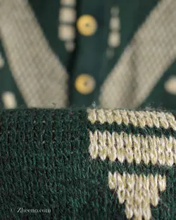 بافت وینتیج یشمی دکمه دار