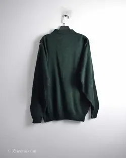 بافت وینتیج یشمی دکمه دار