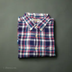 پیراهن کنف آستین کوتاه  Linen blend