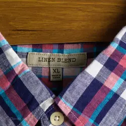 پیراهن کنف آستین کوتاه  Linen blend