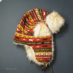 کلاه داخل خز طرحدار