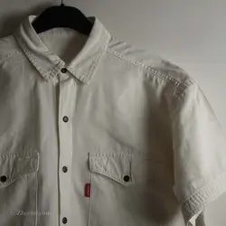 پیراهن جین آستین کوتاه سفید