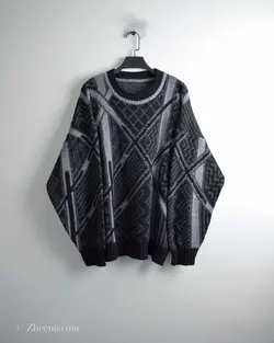 بافت وینتیج مشکی طوسی