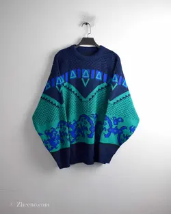 بافت وینتیج سرمه ای سبز