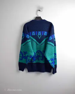 بافت وینتیج سرمه ای سبز