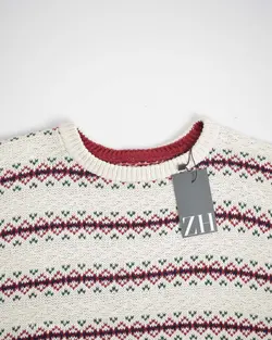 بافت وینتیج سفید طرح دار