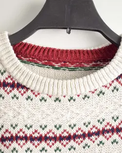 بافت وینتیج سفید طرح دار