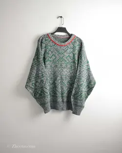 بافت وینتیج طوسی و سبز