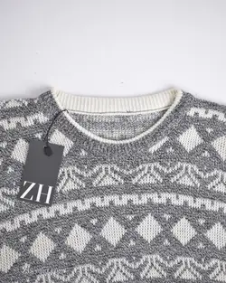 بافت وینتیج طوسی و سفید