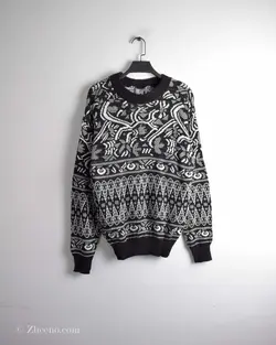 بافت وینتیج مشکی و سفید