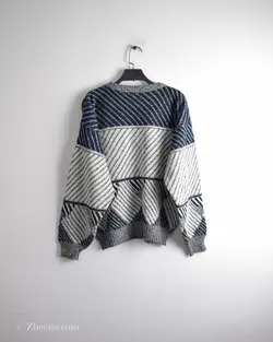 بافت وینتیج سرمه ای و سفید