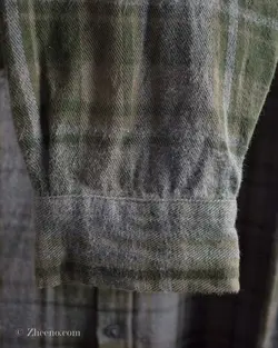 پیراهن پشمی طوسی و سبز