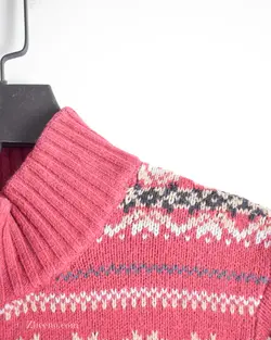 بافت وینتیج نیم زیپ قرمز