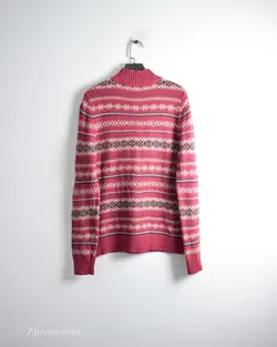 بافت وینتیج نیم زیپ قرمز