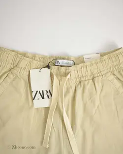 شلوار لینن کرم Zara