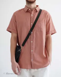 پیراهن لینن آستین کوتاه Jean Pascale