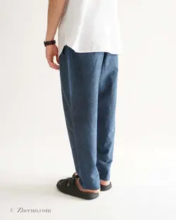 شلوار لینن سرمه ای Zara