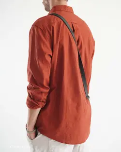 پیراهن لینن آجری Marfinno