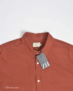 پیراهن لینن آجری Marfinno