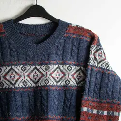 بافت طرحدار سورمه ای