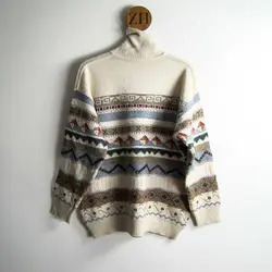 بافت طرحدار یقه اسکی