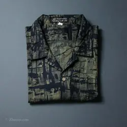 پیراهن هاوایی مشکی طرحدار