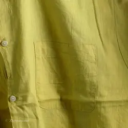 پیراهن کنف آستین کوتاه  -