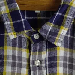 پیراهن کنف آستین کوتاه چهارخونه