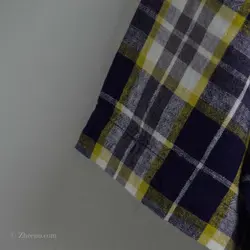 پیراهن کنف آستین کوتاه چهارخونه