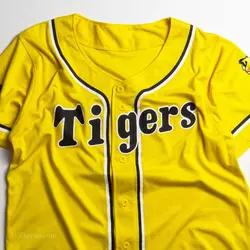 تیشرت بیسبالی زرد