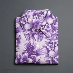 پیراهن هاوایی طرحدار بنفش