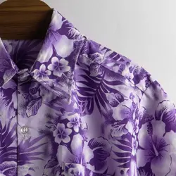 پیراهن هاوایی طرحدار بنفش