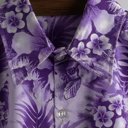 پیراهن هاوایی طرحدار بنفش