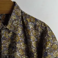 پیراهن نخی آستین کوتاه  طرحدار