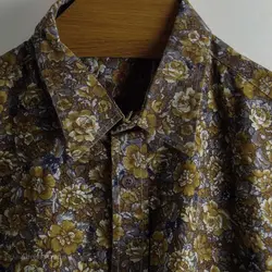 پیراهن نخی آستین کوتاه  طرحدار