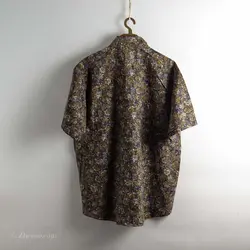 پیراهن نخی آستین کوتاه  طرحدار