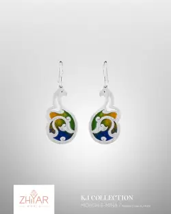 گوشواره نقره مرغ مینا