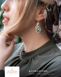 گوشواره نقره مرغ مینا