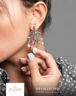 گوشواره نقره مرجان