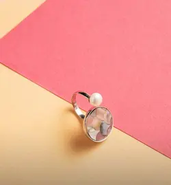 نیم ست نقره صدف فلسی