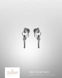 گوشواره نقره قفل و کلید سیلکا