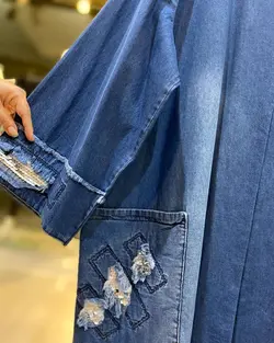 مانتو جین جیب پولک