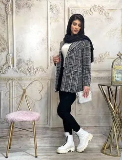 کت شنل تک دکمه آهو (2464)