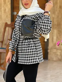 پالتو شنل ترکیبی کمرگت (2501)