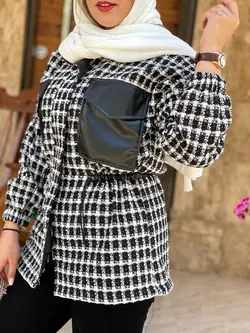 پالتو شنل ترکیبی کمرگت (2501)