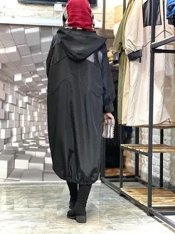 بارونی بلند استردار چرم دوزی شده(۱۱۰۰)