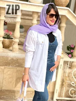 شومیز سفید بغل زیپ (1410)